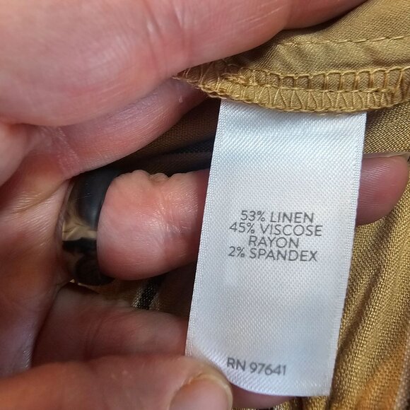 J. Jill Linen Stretch Paper Bag Waist Pants LP Wide Leg Crop Pull On Coastal - Picture 5 of 11